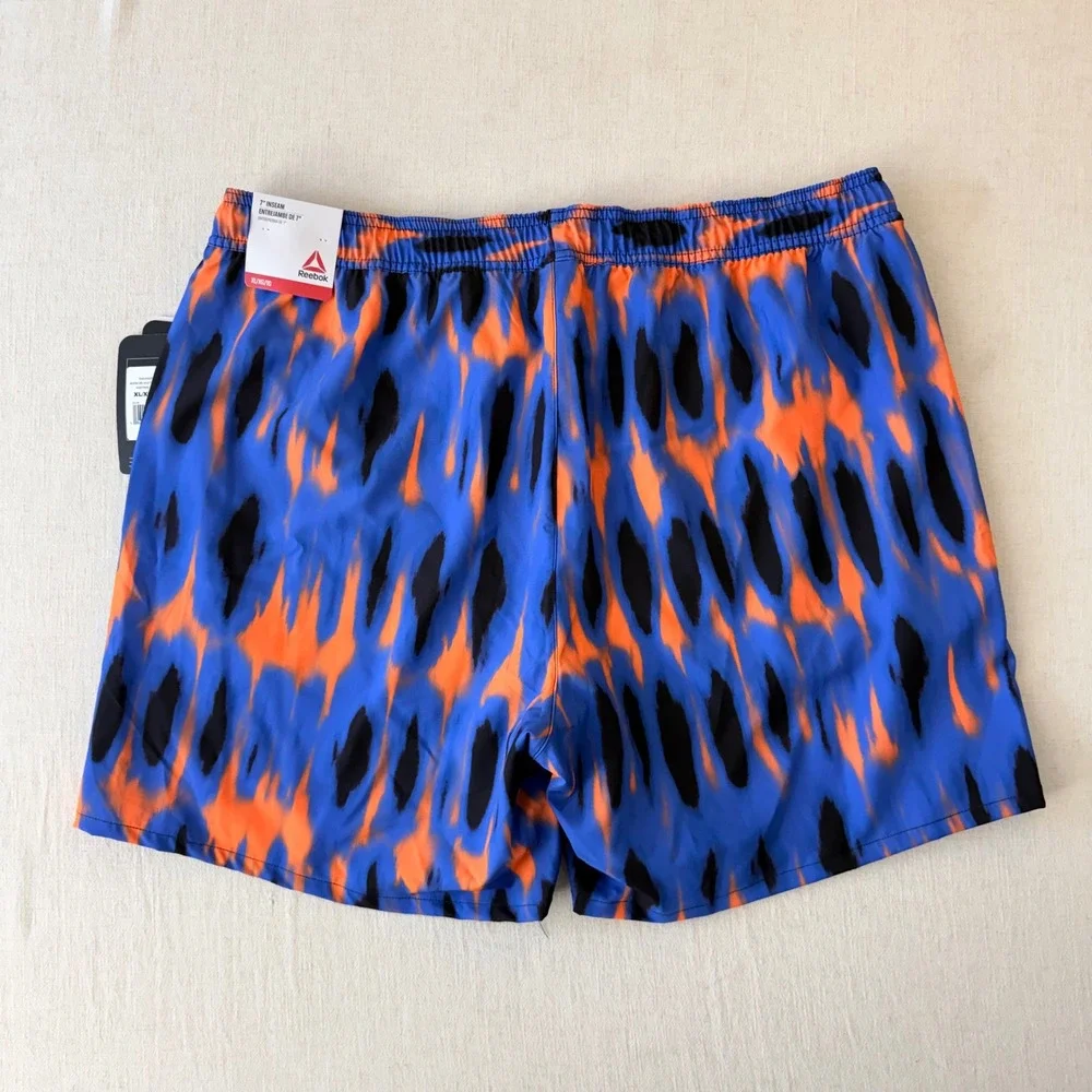 Reebok Swim Trunks Mens XL Blue Orange Tie Dye Print 7